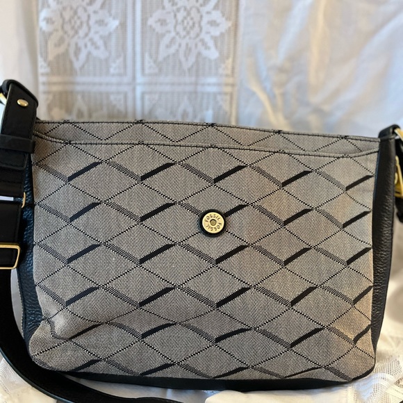 Fossil shoulder bag black and white diamond pattern - Picture 6 of 9